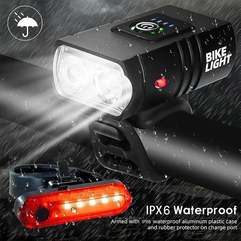 Bike Light, USB Rechargeable Bike Front Light & Tail Light Set, Waterproof Safety Bike Front Light Bike Rear Light, Suitable for Road, Mountain, Night Riding