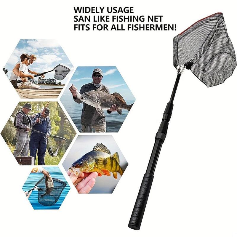 Portable Fishing Net With Telescopic Pole, Flexible Foldable Fishing Net, Fishing Accessories For Outdoor Fishing