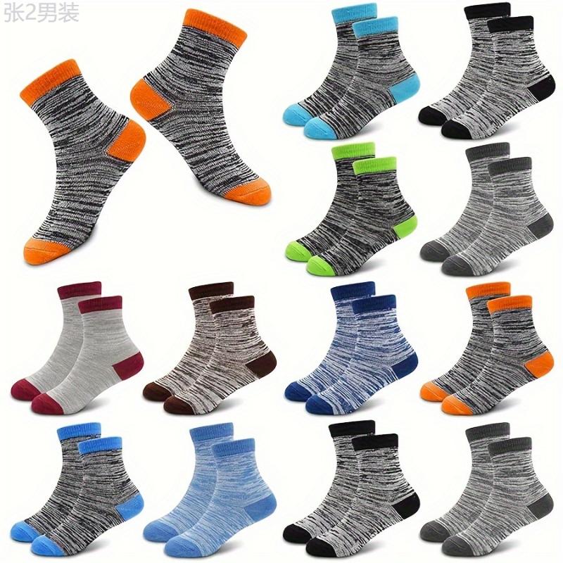 12 Pairs of Boy's Premium Mid-Crew Calf Socks - Sweat-Absorbing, Comfy, Breathable, and Moisture-Wicking for Basketball Training, Running, and Outdoor Activities - Ideal for Active Boys