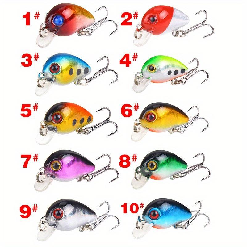 Simulation Mini Chubby Fish Bait, 10pcs box ABS Material Fish Bait, Hard Bait, Fishing Accessories for Outdoor Fishing