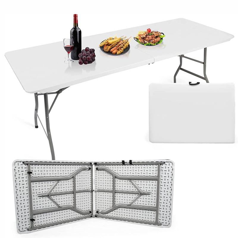 6ft Portable Folding Plastic Table for 6-8 Picnic Dining Table 71