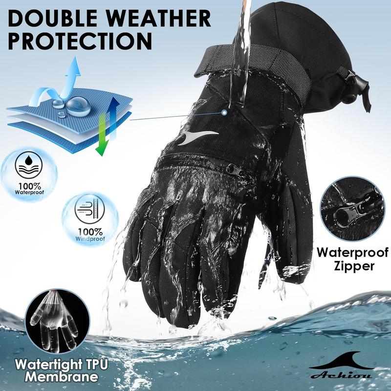 Ski Gloves Waterproof Snowboard Gloves,Winter Cold Weather Gloves for Men & Women,Touchscreen Snow Mittens