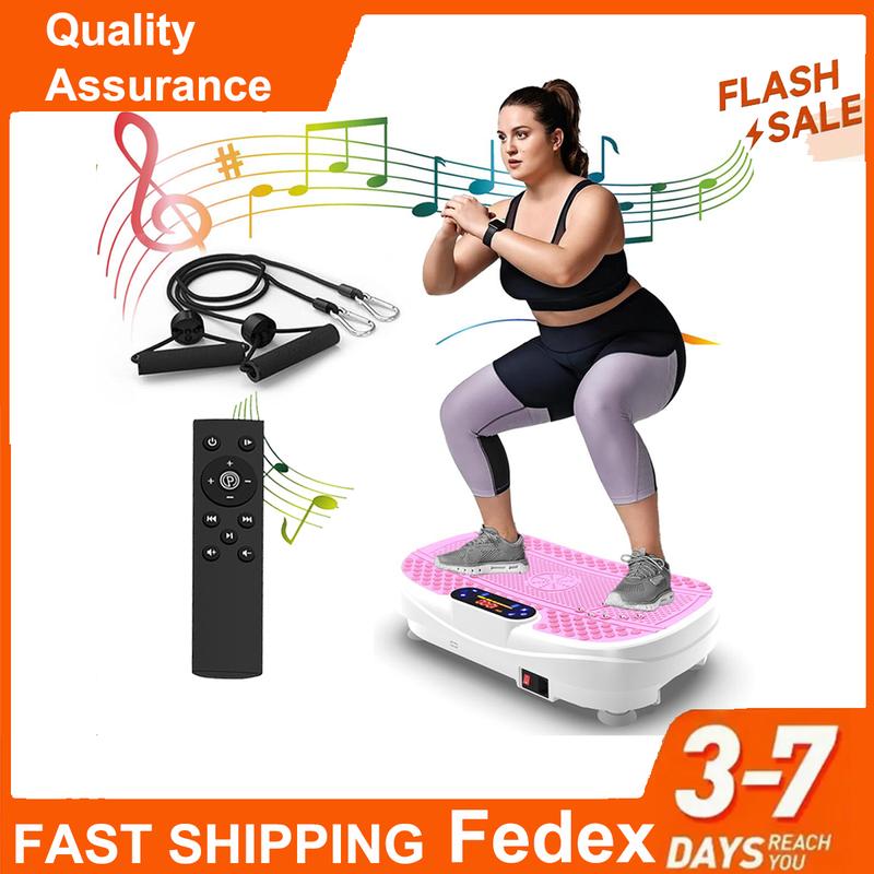 Pro Vibration Trainer - Vibration Platform Machines with Remote Control, Resistance Bands, and 3D Motion for Full Body Workout, Leg Exercise, and Body Building at Home or Gym vibration fitness