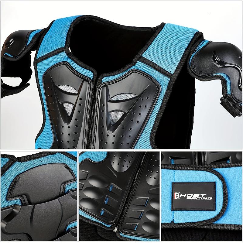 Kids Bicycle Armor Suit, Dirt Bike Riding Protective Gear, Chest Spine Back Protector, Shoulder Arm Elbow Knee Protector Pads For Cycling Skateboard, Skiing, Skating, Off-Road, Cross-country, Bike, Cycling, Suitable For Children Aged 4-12