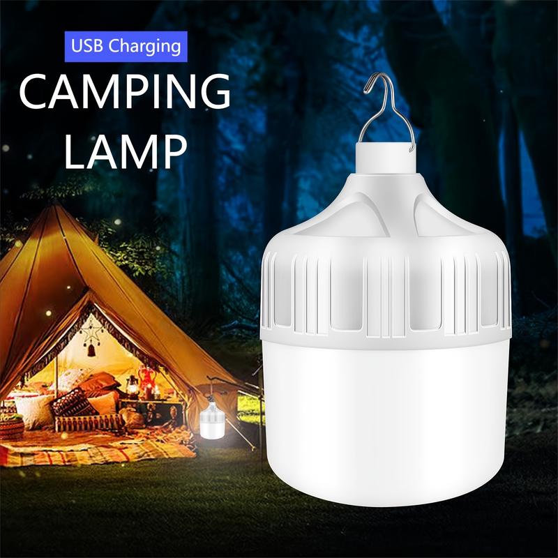 Super bright USB rechargeable Camping Flashlight - LED portable lantern with hook - a long-lasting night light for emergency, adventure, camping and fishing expeditions