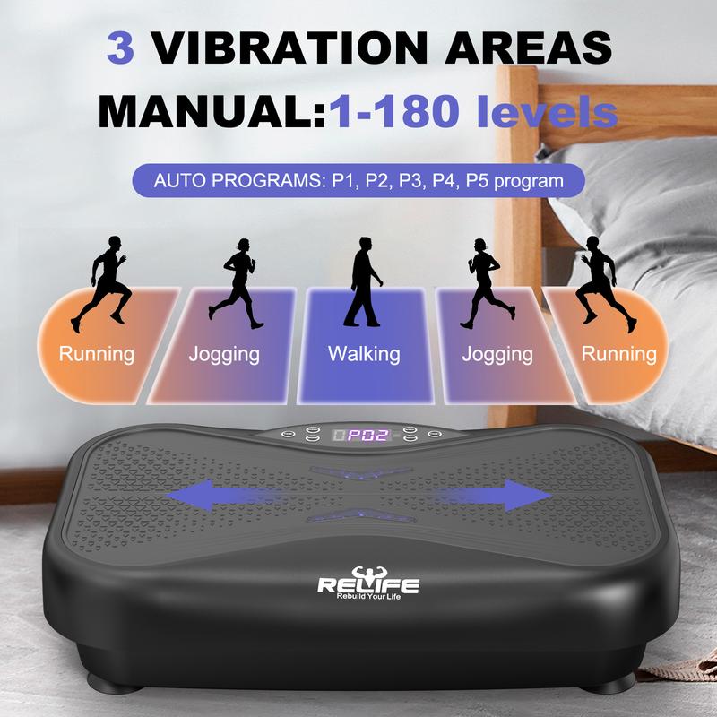 Relife Sports Vibration Plate Exercise Whole Body Workout Vibration Fitness Platform Home Gyms Workout Vibration Plate,Capacity Weight 330Lbs