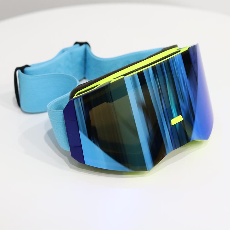 Ski Goggles, Double Layer Outdoor Anti Fog,Wind and Sand Proof, Cool Blue, Snowy, Unisex, Ski Goggles