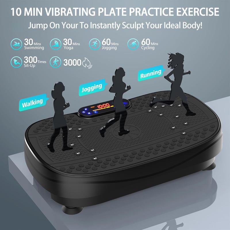 Vibration Plate Exercise Machine with Bluetooth Lymphatic Drainage Machine, Whole Body Workout Vibration Platform for Wellness and Fitness