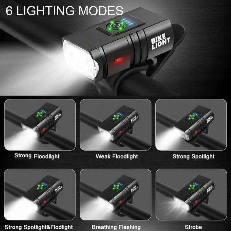 Bike Light, USB Rechargeable Bike Front Light & Tail Light Set, Waterproof Safety Bike Front Light Bike Rear Light, Suitable for Road, Mountain, Night Riding