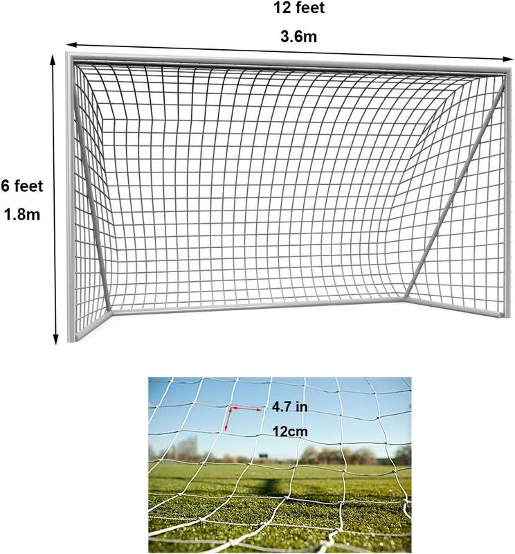 12x6 Feet Soccer Net, Standard Size for Match and Training Venues, Easy Installation & Comprehensive Protection (Only Nets)