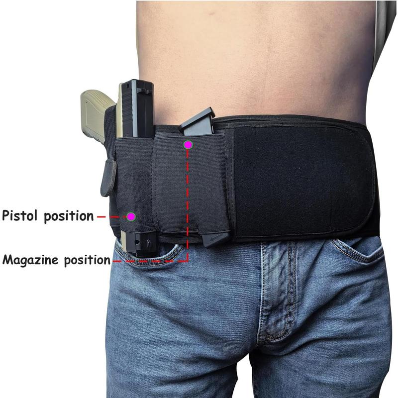 Belly Band Holster for Women & Men Fits Glock, Smith Wesson, 1911,Taurus, Ruger, and More-Breathable Neoprene Waistband Holster, and Similar Guns for Most Pistols and Revolvers