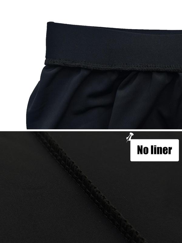 Women's Solid Scallop Trim Tie Front Beach Shorts, Casual Comfy High Waist Swimwear Shorts, Ladies Summer Swimwear Bottoms for Beach Holiday Vacation