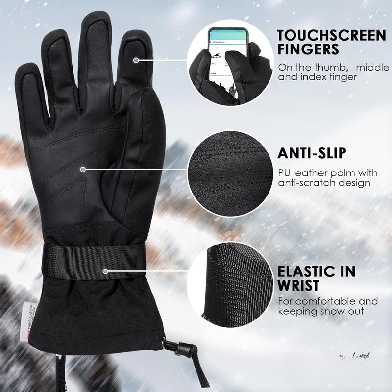 Ski Gloves Waterproof Snowboard Gloves,Winter Cold Weather Gloves for Men & Women,Touchscreen Snow Mittens