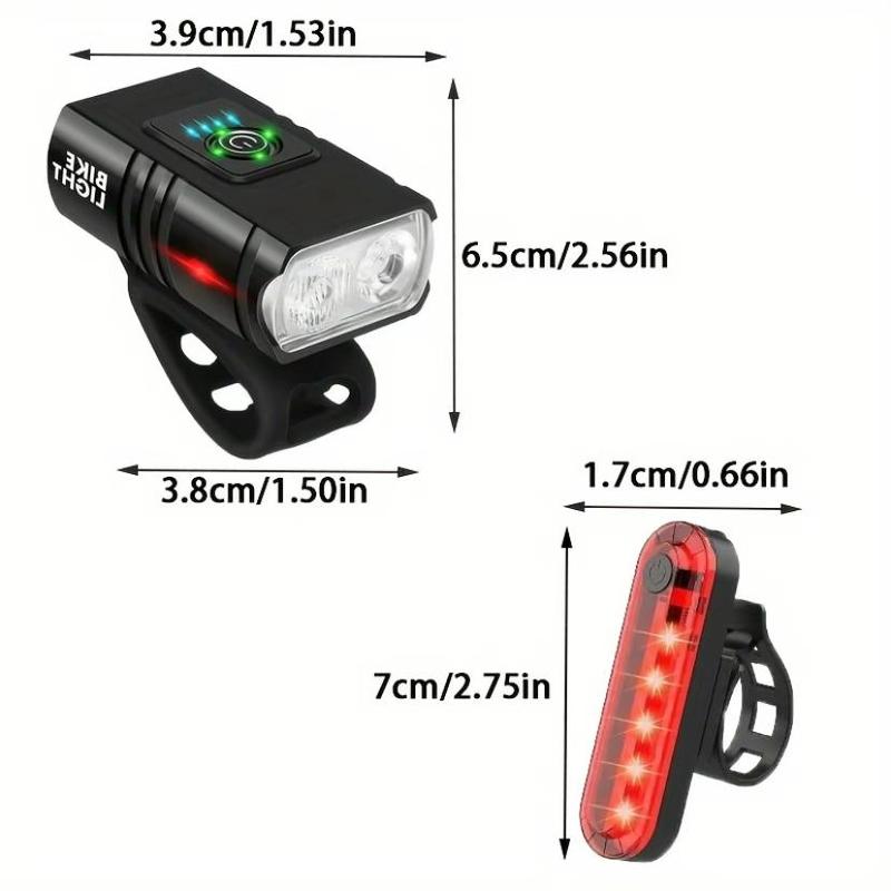 Bike Light, USB Rechargeable Bike Front Light & Tail Light Set, Waterproof Safety Bike Front Light Bike Rear Light, Suitable for Road, Mountain, Night Riding