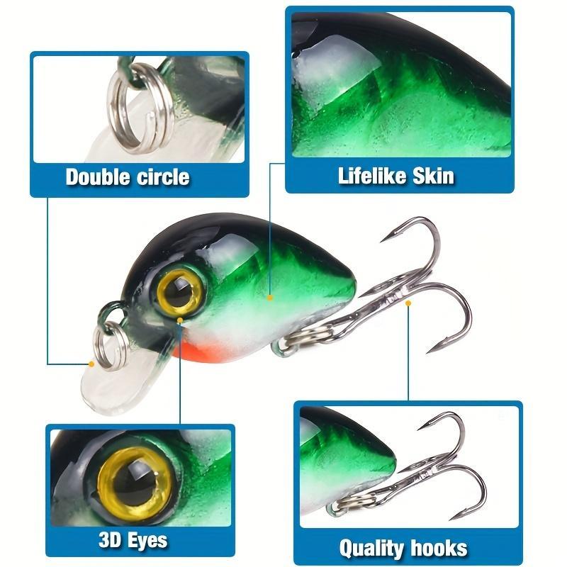 Simulation Mini Chubby Fish Bait, 10pcs box ABS Material Fish Bait, Hard Bait, Fishing Accessories for Outdoor Fishing