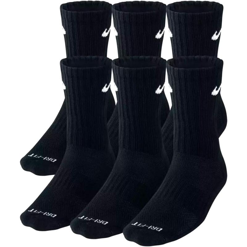 NIKE plus Cushion Socks (6-Pair) (L (Men'S 8-12   Women'S 10-13), Crew Black) Nike