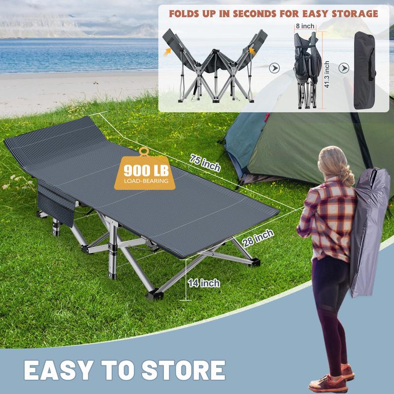 Slsy Folding Camping Cot, Folding Cot Camping Cot for Adults Portable Folding Outdoor Cot with Carry Bags for Outdoor Travel Camp Beach Vacation