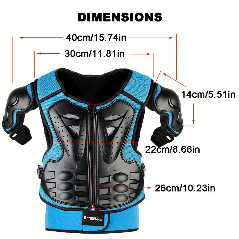 Kids Bicycle Armor Suit, Dirt Bike Riding Protective Gear, Chest Spine Back Protector, Shoulder Arm Elbow Knee Protector Pads For Cycling Skateboard, Skiing, Skating, Off-Road, Cross-country, Bike, Cycling, Suitable For Children Aged 4-12