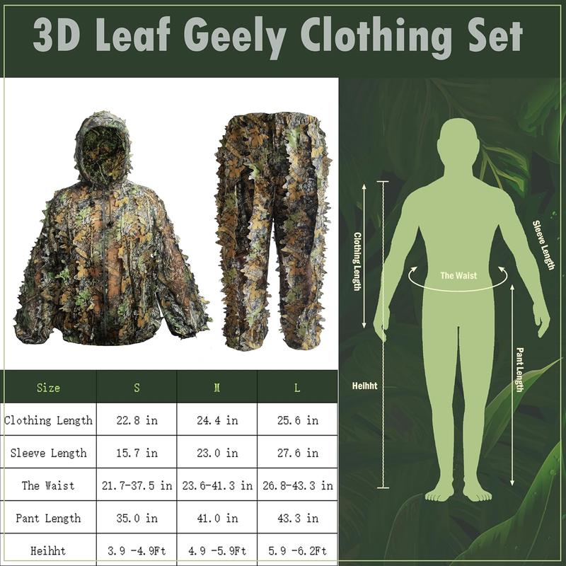 Hunting Camo, Hunting Clothes for Men, Ghillie Suit Full Face Mask Gloves Set, Geely Suit, Ghillie Suit for Men, Outdoor Camouflage Lucky Suit, Turkish Hunting Camouflage Suit, Outdoor Games.