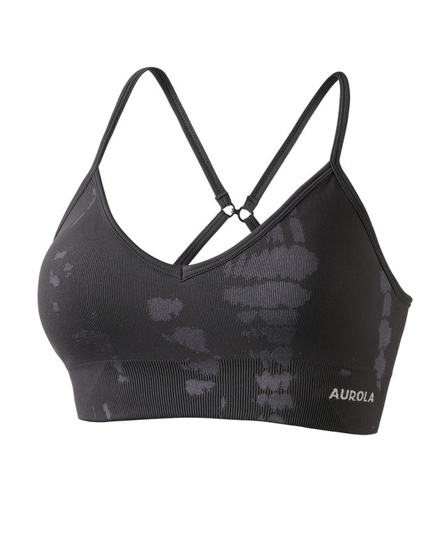 AUROLA Serpent Snake Seamless Sports Bras for Women,Girls Padded Strappy Workout Gym Yoga Tops