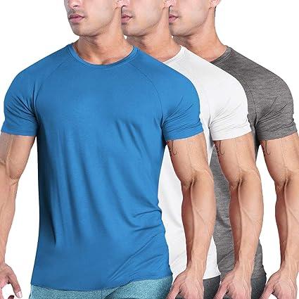 COOFANDY Men's 3 Pack Workout T Shirts Short Sleeve Gym Bodybuilding Muscle Shirts Base Layer Fitness Tee Tops