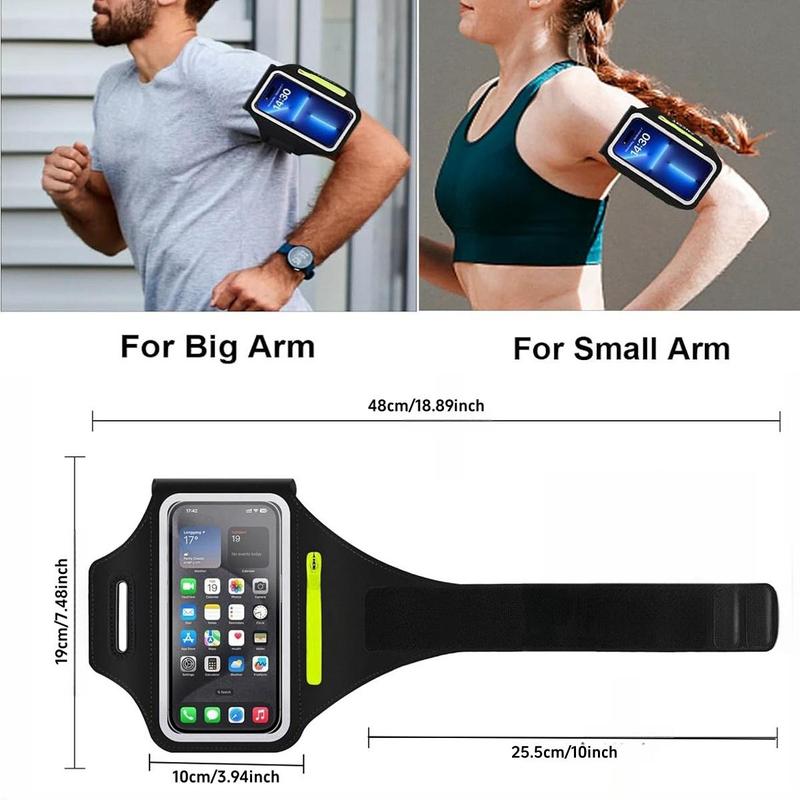 Running Armband, Sports Phone Holder for iPhone 15 14 13 12 11 Pro Max Plus, Galaxy S24 S23 S22 S21, Fitness Workout Armband Protective Case with Earphones Pocket & Card Slot, Phone Accessories