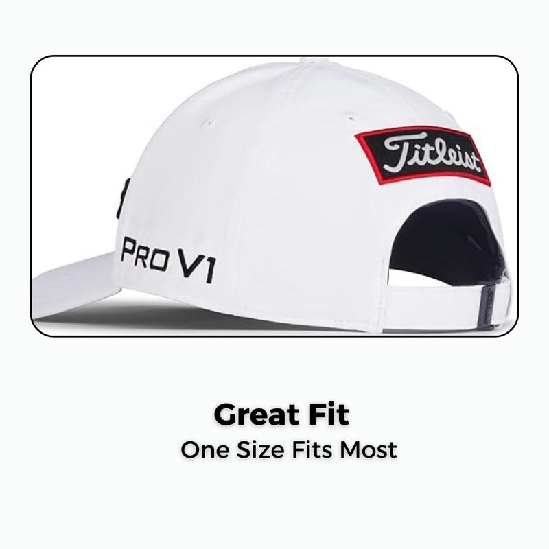 Titleist Tour Performance Golf Hat - Embroidered Logo, Lightweight and Breathable, Unisex Black White, UPF 50+ Sun Protection golf hats