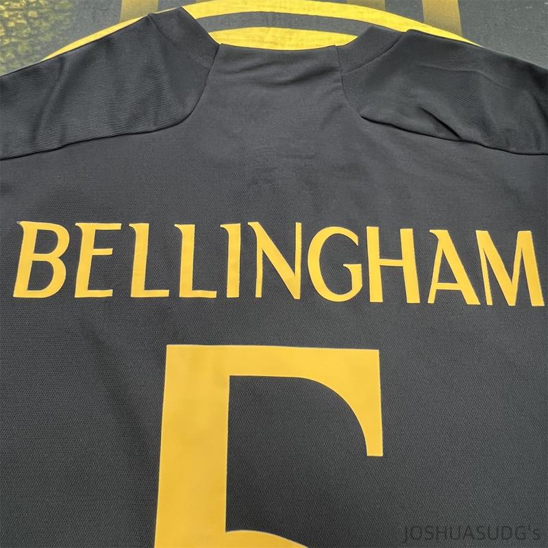 23 24 Away Bellingham 5 Black Short Sleeve Soccer Jersey