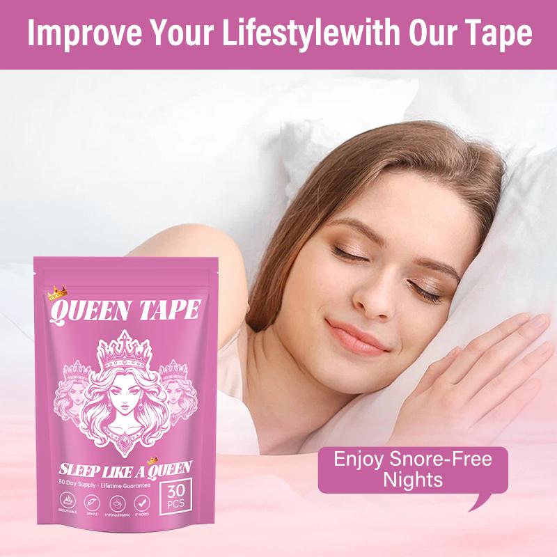 Queen Mouth Tape, for sleep one month supply, mouth tape, pink, gentle，adhesion,30 Strips,sports accessories,