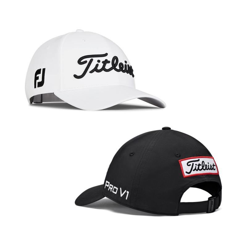 Titleist Tour Performance Golf Hat - Embroidered Logo, Lightweight and Breathable, Unisex Black White, UPF 50+ Sun Protection golf hats