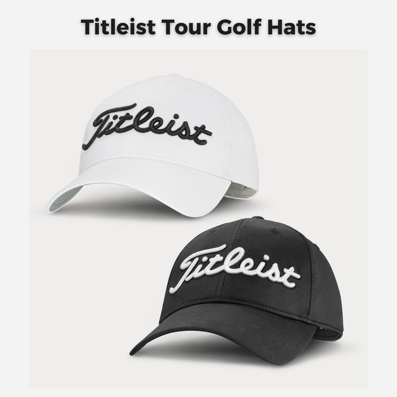 Titleist Tour Performance Golf Hat - Embroidered Logo, Lightweight and Breathable, Unisex Black White, UPF 50+ Sun Protection golf hats