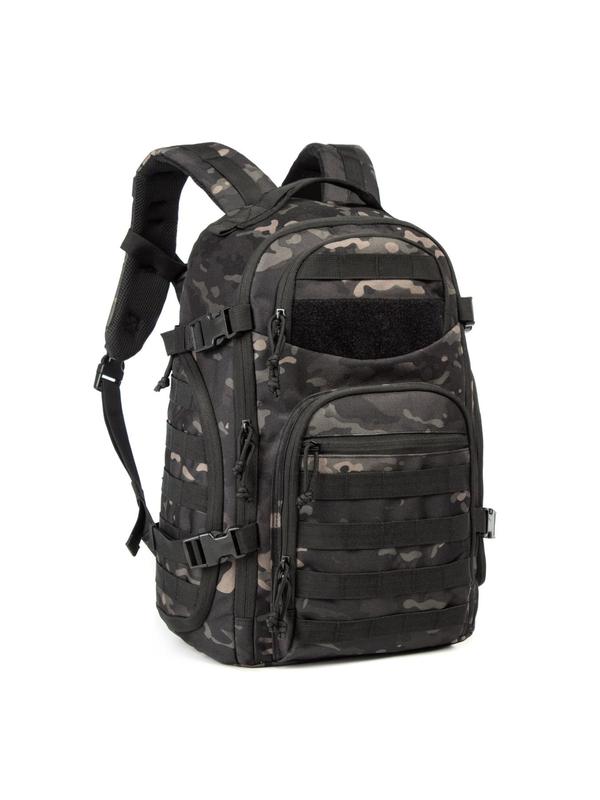 Camo Pattern Sports Backpack, Multi-pocket Large Capacity Zipper Bag, Lightweight Tactical Backpack For Outdoor Sports