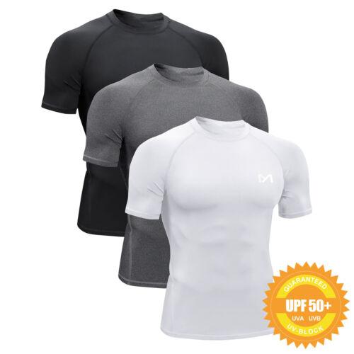 Men's Compression T-Shirt UPF 50+ UV Sun Protection, Slim Shirts Short Sleeve Dry Fit Sports Fitness Top