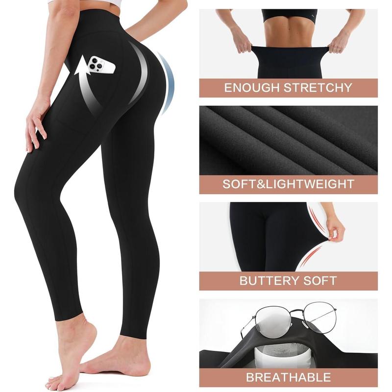 3 Pack High Waisted Leggings for Women-Soft Athletic Tummy Control Pants for Running Workout Reg  Plus Size