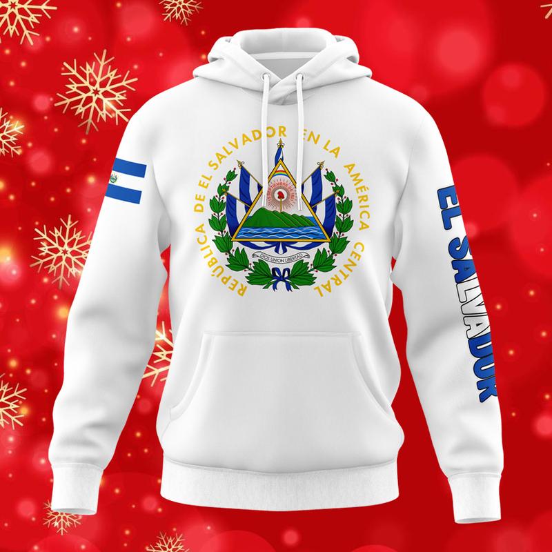 El Salvador Design White Hoodie