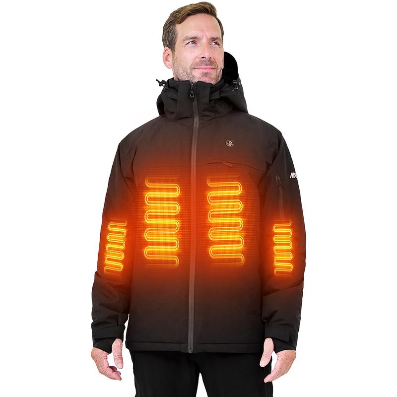 ANTARCTICA GEAR Heated Jacket, Ski Jacket Coat, With 12V 16000mAh Battery Pack, 5 Areas Heating Thicken Men Women Winter Coat