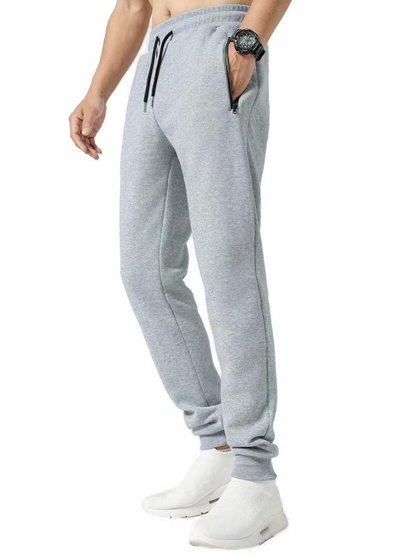 3-Pack Men's Slim Fit Fleece Lined Joggers Sweatpants with Heat Seal Zipper Side Pockets