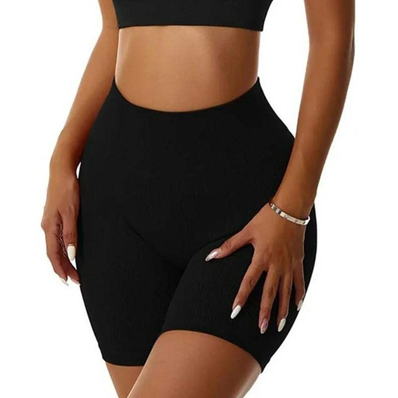 Women Yoga Shorts Ribbed Seamless Workout High Waist Shorts Gym Leggings