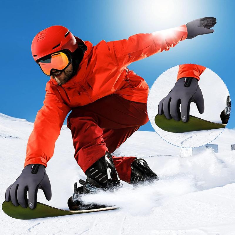 3 Pairs Winter Warm Gloves Touch Screen Ski Gloves Anti Slip Windproof Thermal Gloves for Men Women Running Hiking