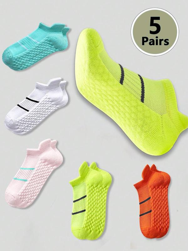 Unisex's Striped Print Ankle Socks, Moisture Wicking Breathable Socks for All Seasons, Summer Wear 2024, Athletic Running Socks for Men & Women