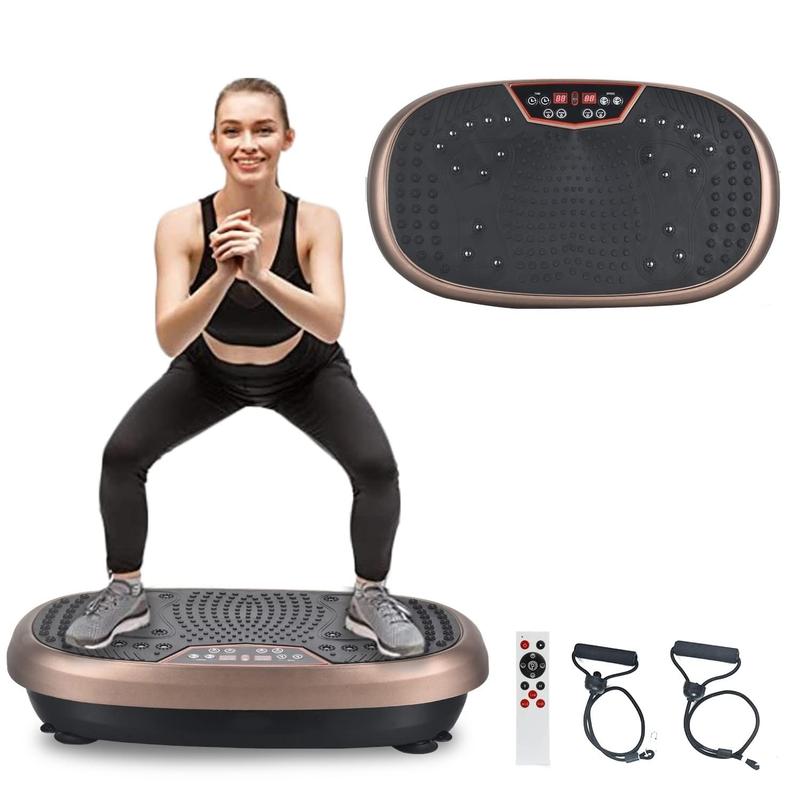 EILISON Fitpro Vibration Plate Exercise Machine - Whole Body Workout Vibration Fitness Platform w Loop Bands - Lymphatic Drainage Machine for Shaping,Toning, Wellness, Recovery