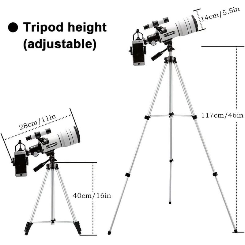 Professional Astronomical Telescope, 1 Count 70mm Large Caliber 150x Magnification Telescope with Tripod, Suitable for Outdoor Camping Stargazing