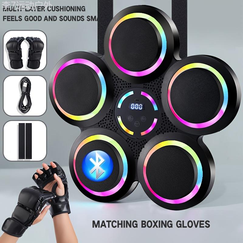 Music Boxing Target Set - Intelligent LED Counting, 25 Meter Wireless Connection, 9 Speed and Mode Adjustments, Dynamic Striking Sound Effects, Light Rhythm, Adjustable Height, and Mobile Phone Connectivity for Music Sports