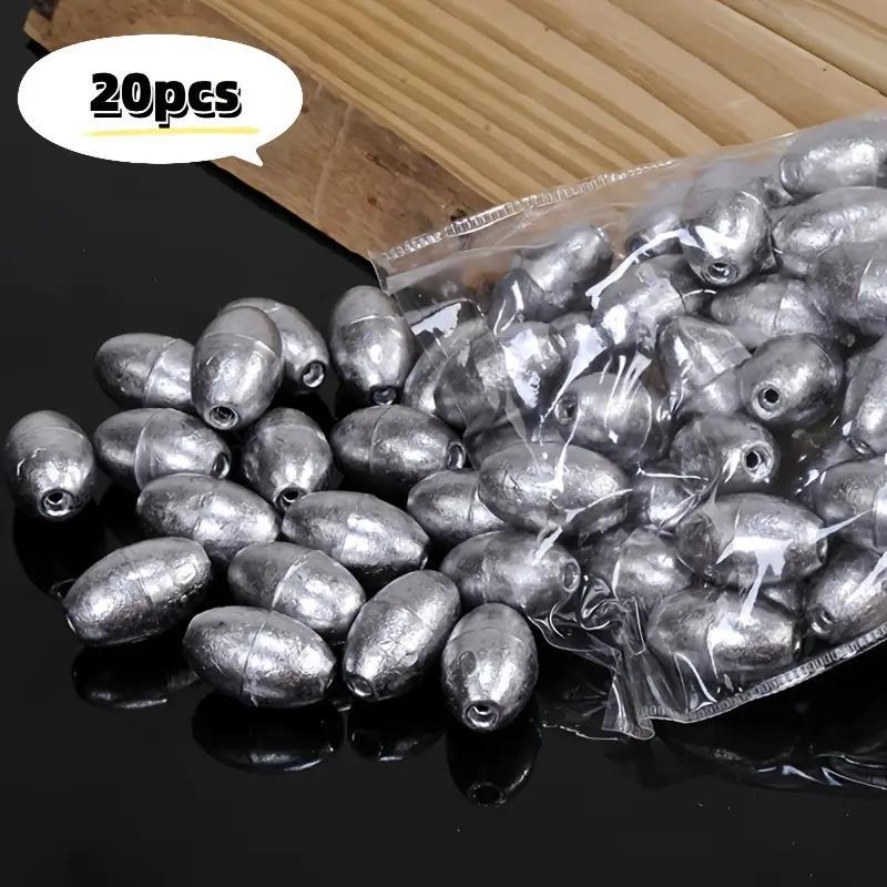 Egg Shaped Fishing Sinker, 20pcs set Sinker Weight for Fishing Bottom Fishing Tackle, Fishing Sinker Weights for Freshwater and Saltwater