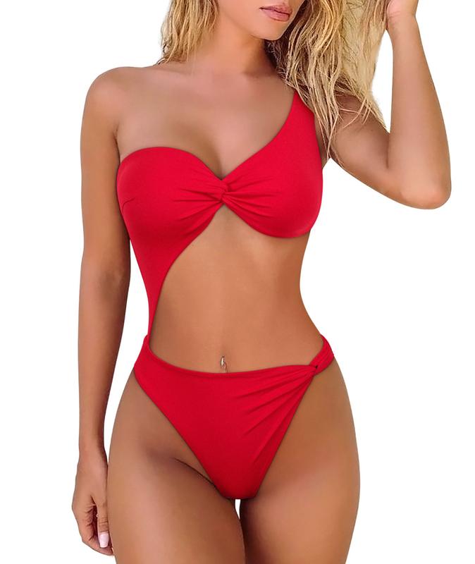 Aprilake Women's Sexy Thong Cutout Monokinis Tie Beach One Piece Swimsuit Bathing Suit