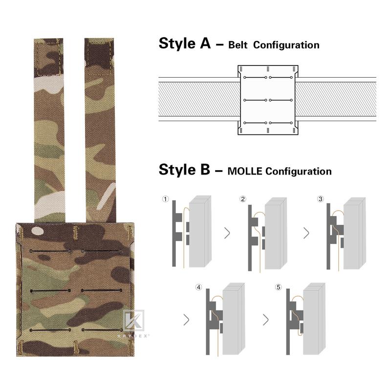 KRYDEX Double 9MM Nylon Mag Pouch  .40 45 ACP with Quick Release  Kydex Insert Holder Duty Belt & Molle Compatible