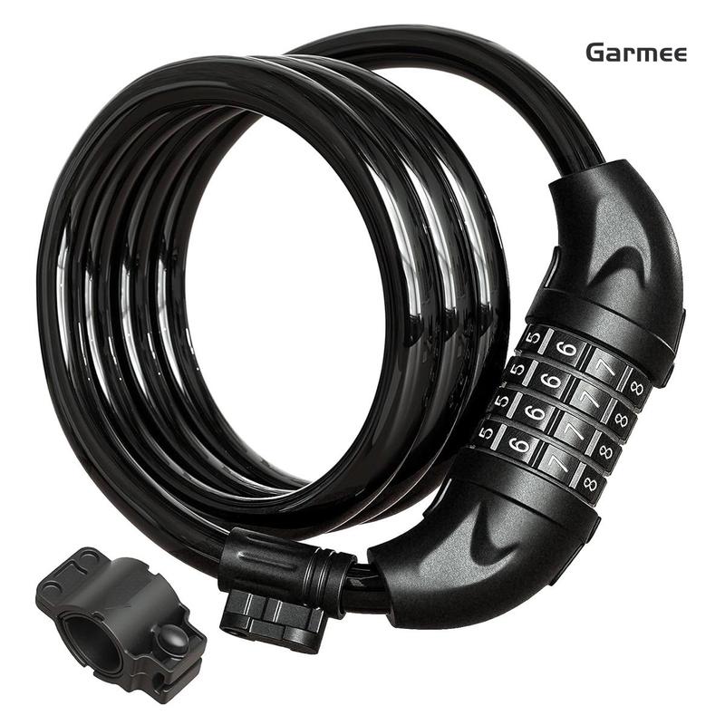 Garmee Electric Scooter Lock, Electric Scooter Lock4 Feet Cable Lock 1 2 Inch Resettable Electric Scooter Lock Combination with Mounting Bracket, Electric Scooter Accessories Suitable for Bicycle, Electric Scooter, Motorcycle