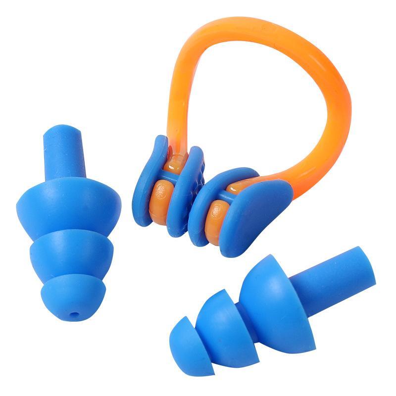 Silicone Swimming Earplugs & Nose Clip, 1 Set Swimming Ear Nose Protector, Swimming Accessories for Men & Women, Swimming Gear