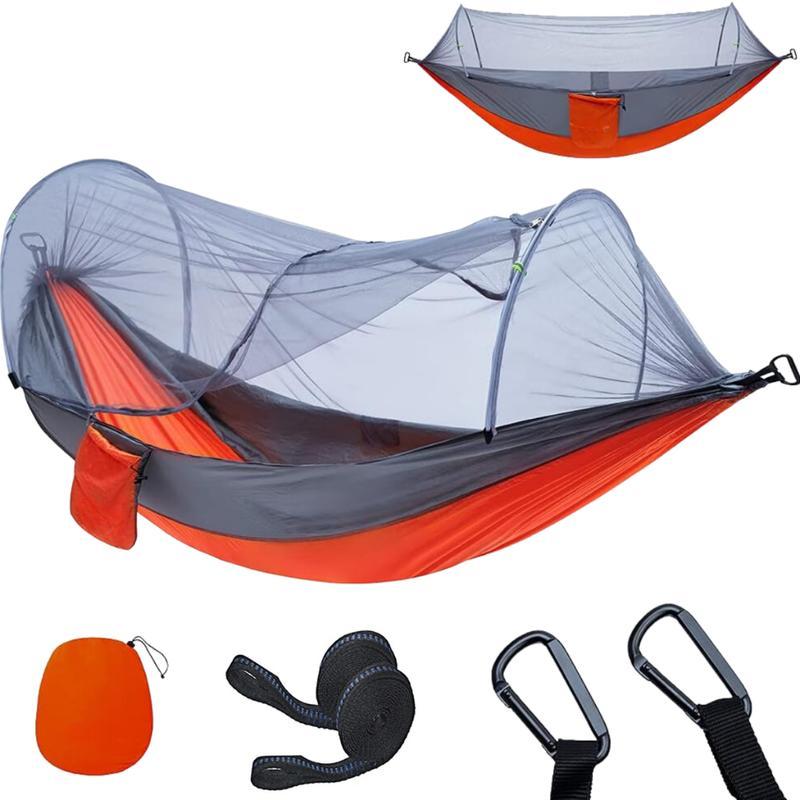 Automatic Open Outdoor Hammock, Portable Hammock with Anti-Mosquito Net & Accessories, Suitable for Camping Activities, Comfortable Hammock Tent