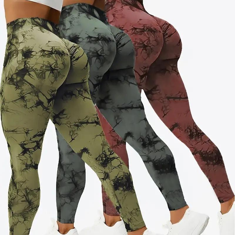 Tie Dye Seamless Leggings High Waisted Tummy Control Butt Lifting Workout Yoga Athletic Pants